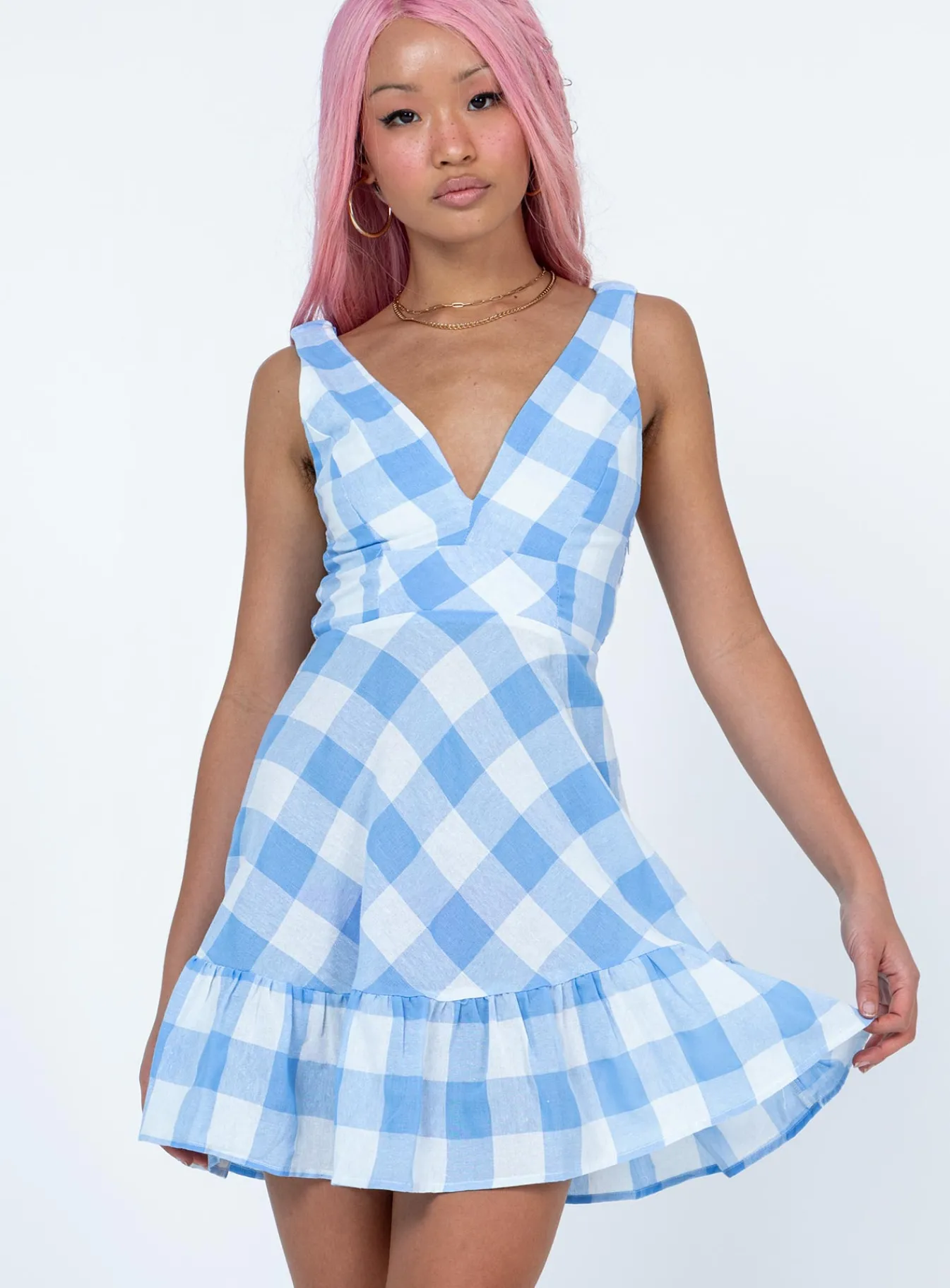 Princess Polly Raindrops Mini Dress Blue Store