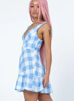 Princess Polly Raindrops Mini Dress Blue Store