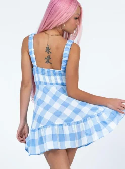 Princess Polly Raindrops Mini Dress Blue Store