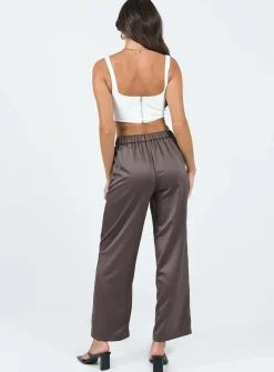 Princess Polly Rainford Pants  Mocha Clearance