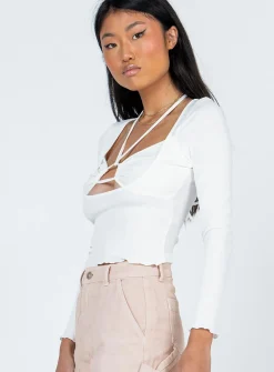Princess Polly Ramiro Long Sleeve Top  White Cheap