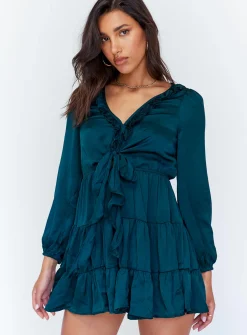 Princess Polly Randi Mini Dress  Teal Clearance
