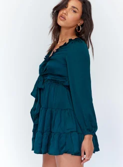 Princess Polly Randi Mini Dress  Teal Clearance