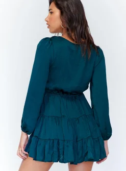 Princess Polly Randi Mini Dress  Teal Clearance