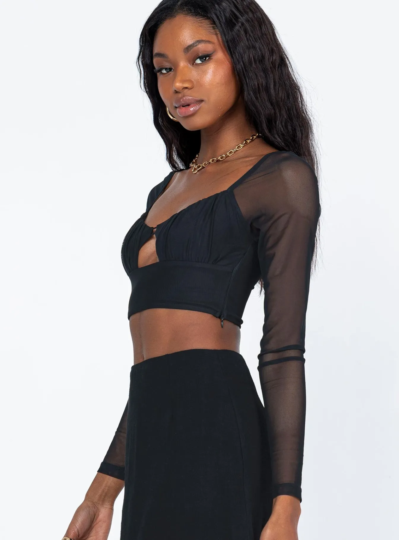 Princess Polly Randle Long Sleeve Top Black Discount
