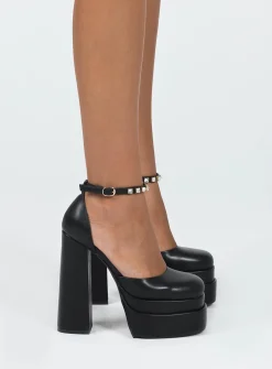 Princess Polly Randy Platform Heels  Black Discount