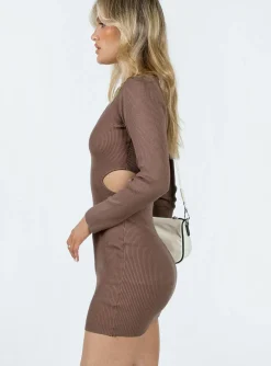 Princess Polly Ranni Mini Dress  Brown Cheap