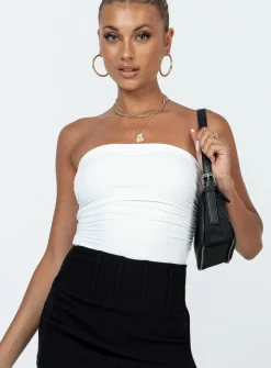 Princess Polly Rashad Strapless Bodysuit  White Outlet