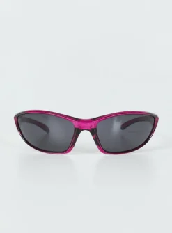 Princess Polly Rave On Sunglasses  Burgundy Hot
