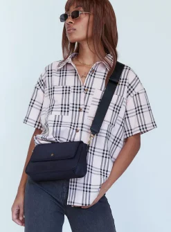 Princess Polly Ray Checkered Shirt  Pink Shop