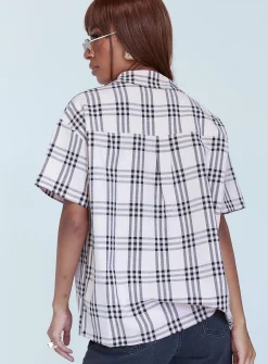 Princess Polly Ray Checkered Shirt Pink Shop