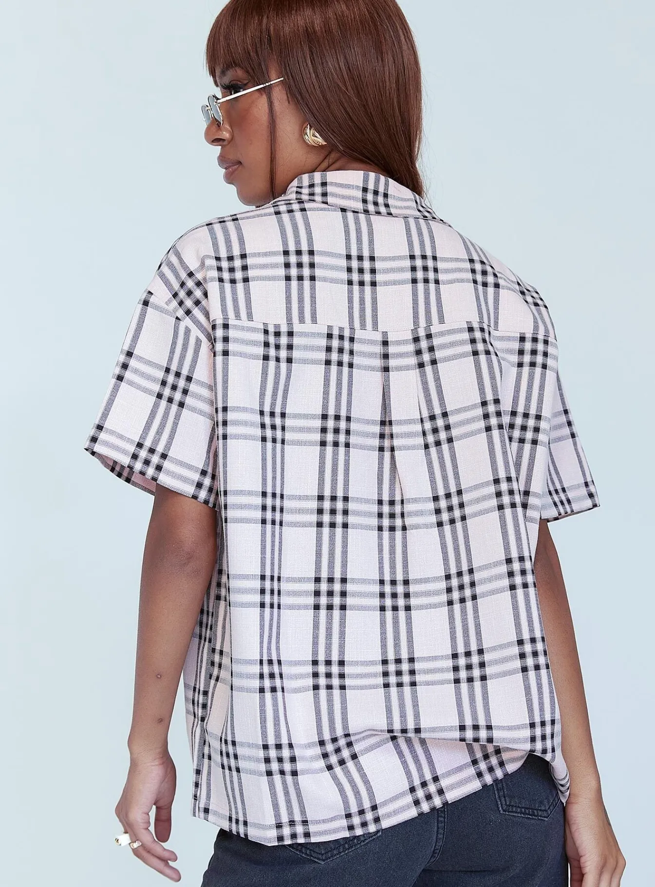 Princess Polly Ray Checkered Shirt Pink Shop