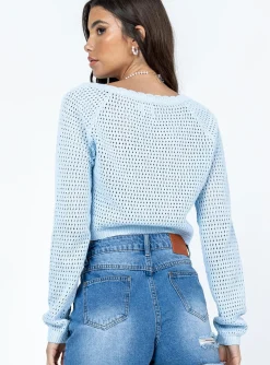 Princess Polly Raye Sweater  Blue Outlet