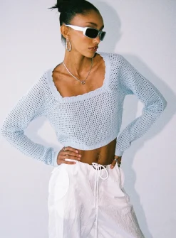 Princess Polly Raye Sweater  Blue Outlet