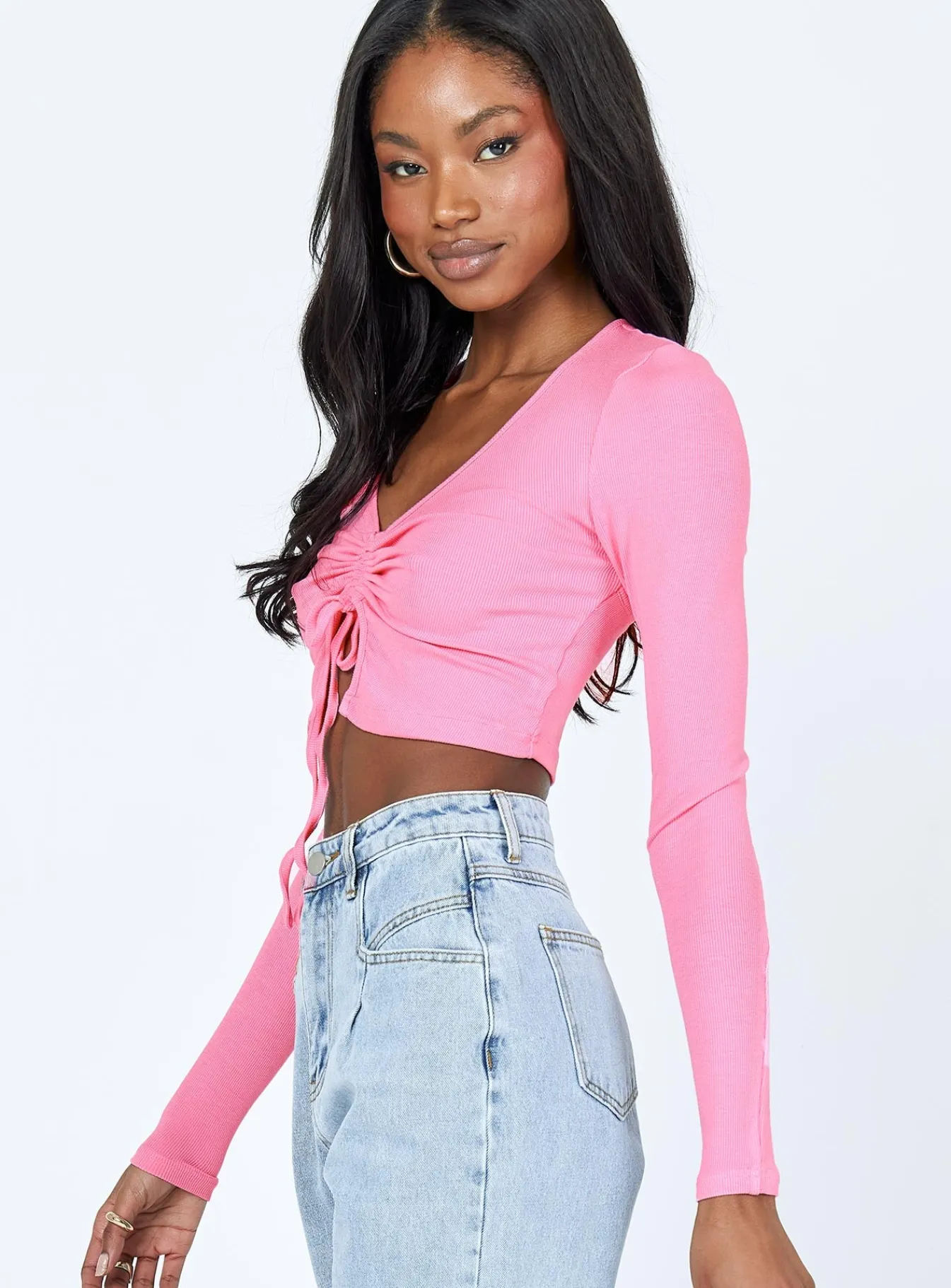 Princess Polly Rayna Long Sleeve Top Pink Flash Sale