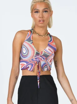 Princess Polly Rayna Top/ Orange Multi Blue Discount
