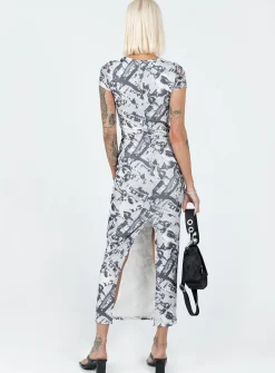 Princess Polly Read About It Maxi Dress/ White   Black Best Sale