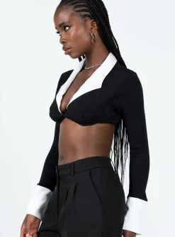 Princess Polly Rebecca Long Sleeve Top Black Discount