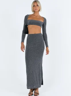 Princess Polly Reina Set  Black Glitter Flash Sale