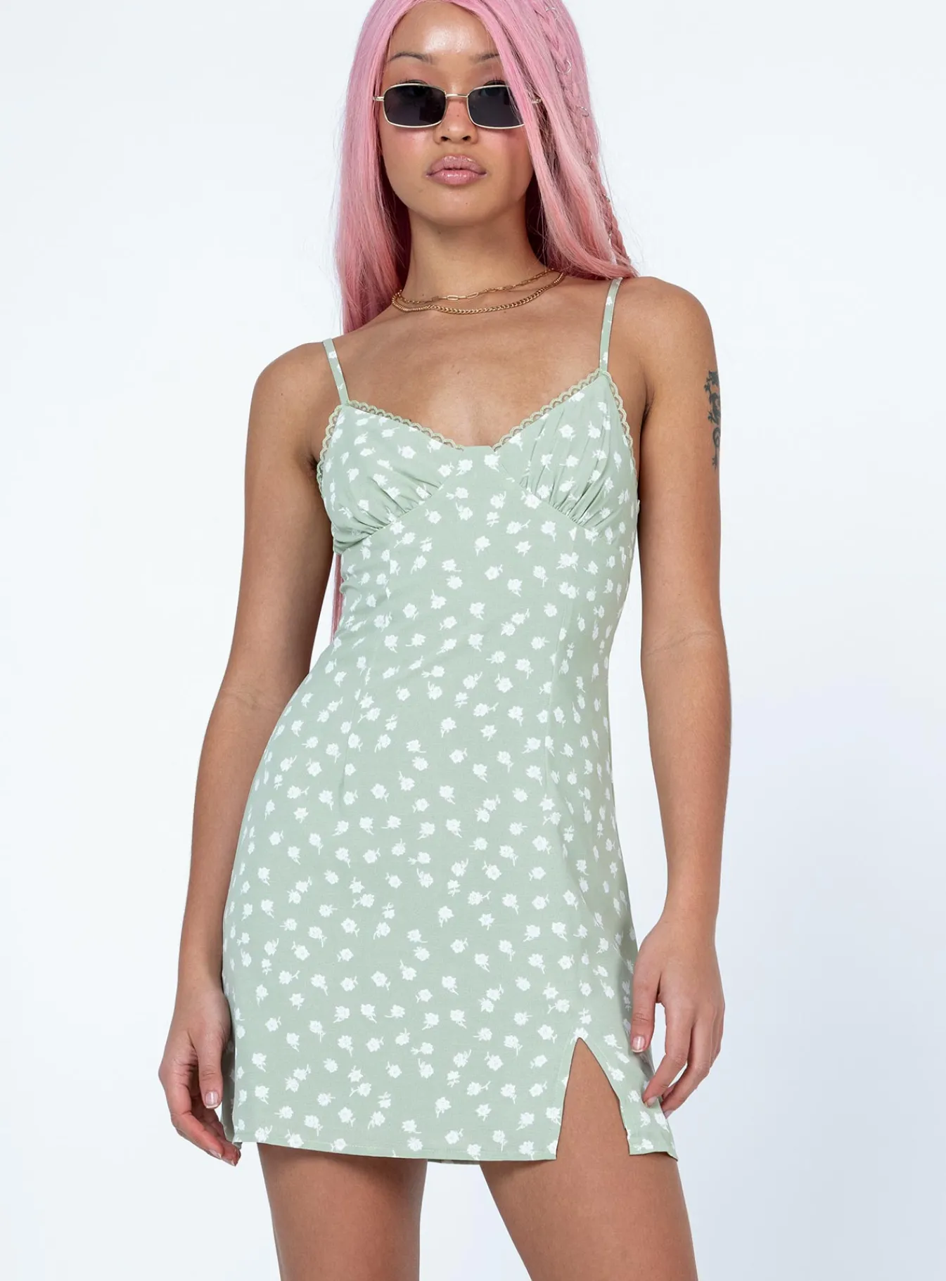 Princess Polly Remia Mini Dress Green Best Sale