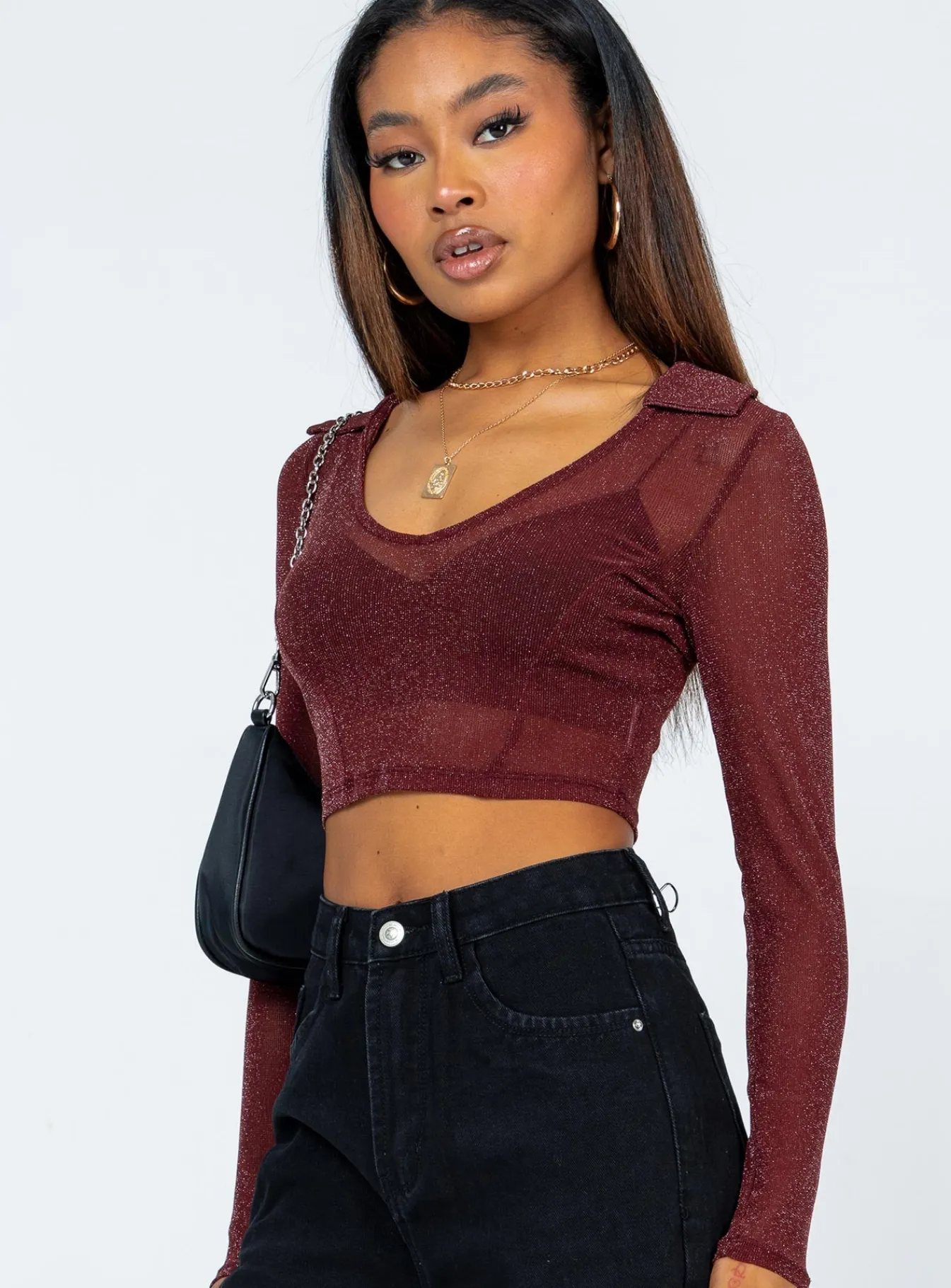Princess Polly Remmy Long Sleeve Top Brown Clearance