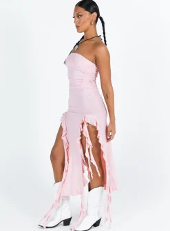 Princess Polly Rendezvous Strapless Midi Dress  Blush Outlet