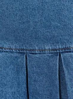 Princess Polly Rescue Me Pleat Mini Skirt  Denim Best
