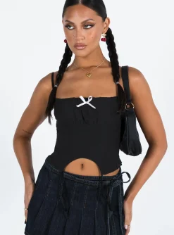 Princess Polly Revonda Corset Top Black Flash Sale