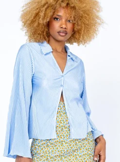 Princess Polly Reyes Shirt  Blue Sale