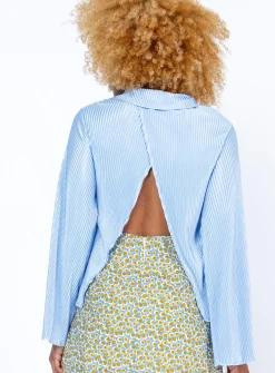 Princess Polly Reyes Shirt  Blue Sale