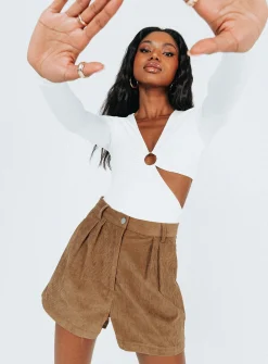 Princess Polly Rhanni Shorts  Brown Fashion