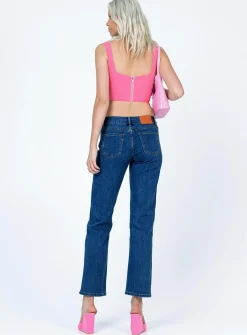 Princess Polly Rhye Low Rise Jeans Mid Wash Denim Hot