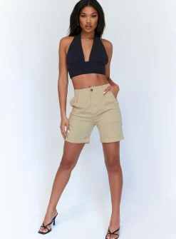 Princess Polly Rhys Shorts  Cream Hot
