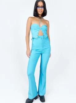 Princess Polly Rhythm Stud Top  Blue Store