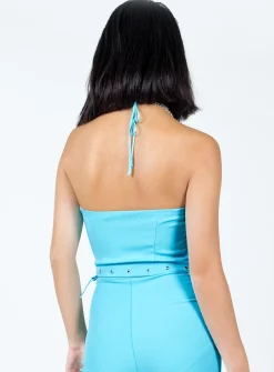 Princess Polly Rhythm Stud Top  Blue Store