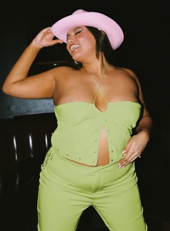 Princess Polly Rhythm Stud Topcurve   Green Discount