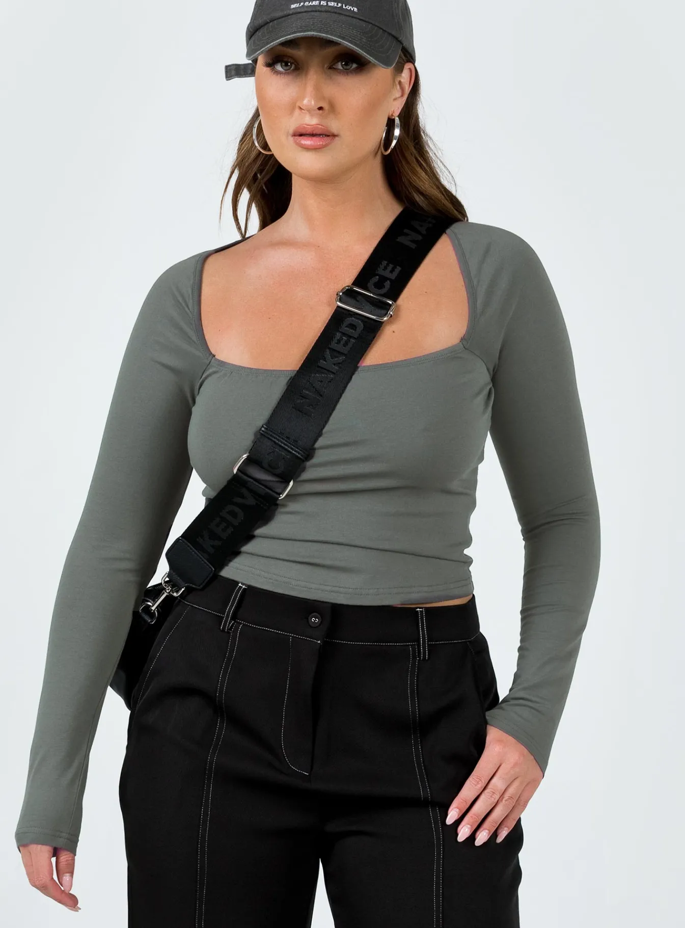 Princess Polly Ribsi Long Sleeve Top Grey Sale