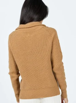 Princess Polly Richards Sweater  Camel Cheap