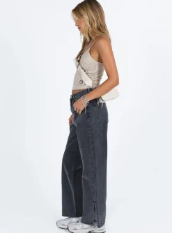 Princess Polly Riri Wide Leg Jeans Washed Black Online