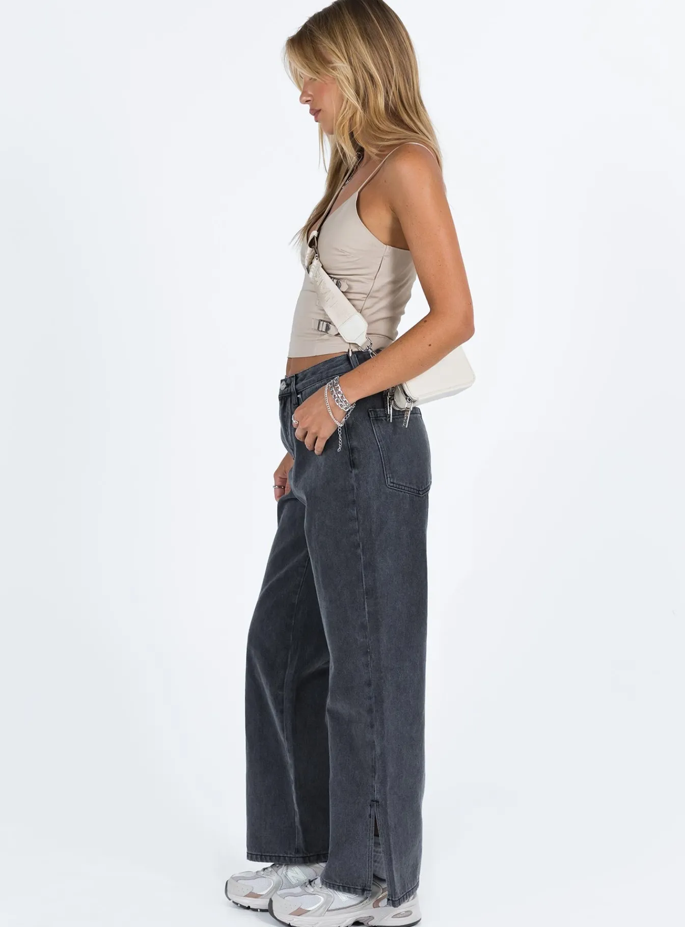 Princess Polly Riri Wide Leg Jeans Washed Black Online