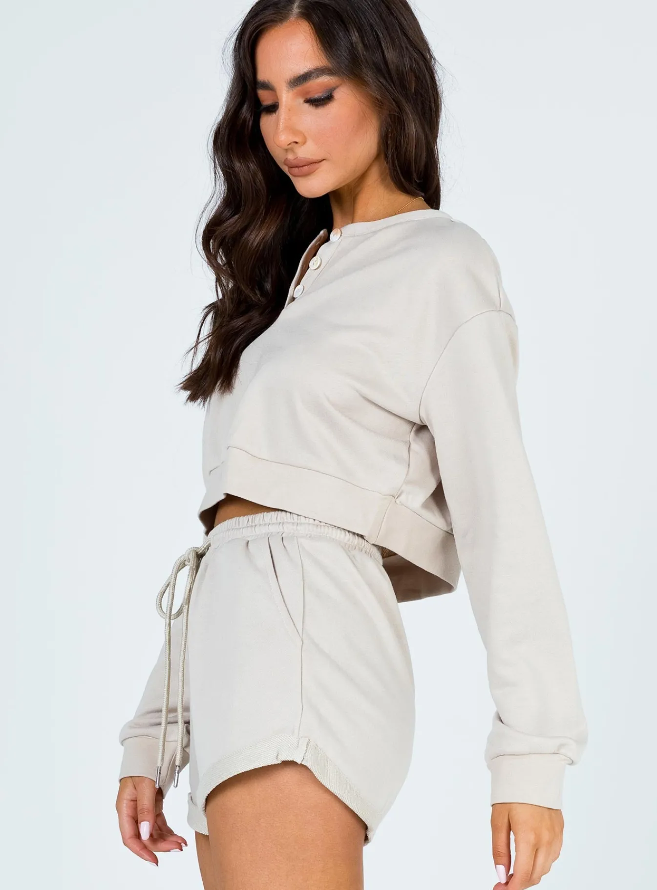 Princess Polly Rise &Amp; Lounge Shorts Beige Shop