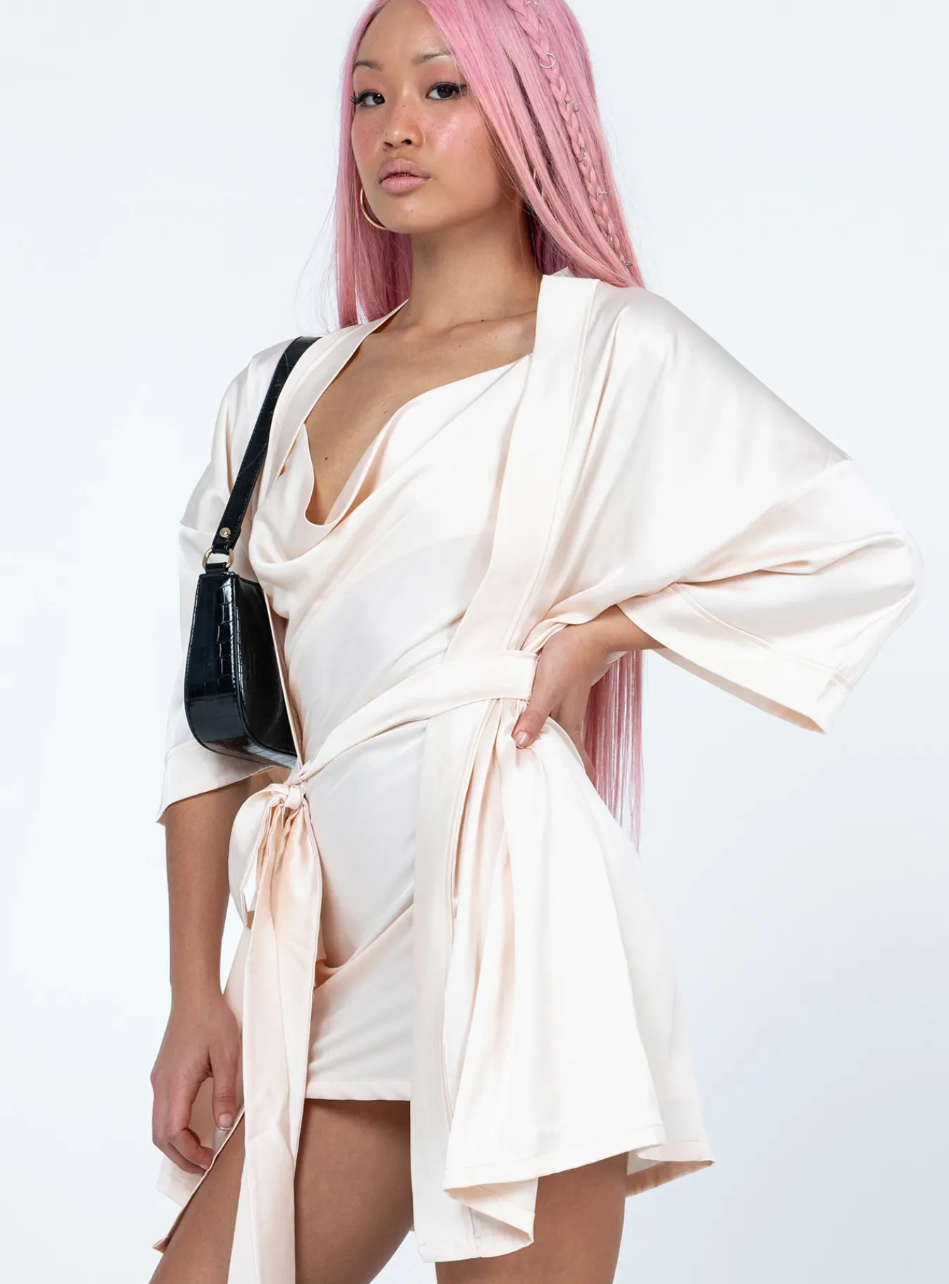 Princess Polly Rise And Shine Dressing Gown Champagne New