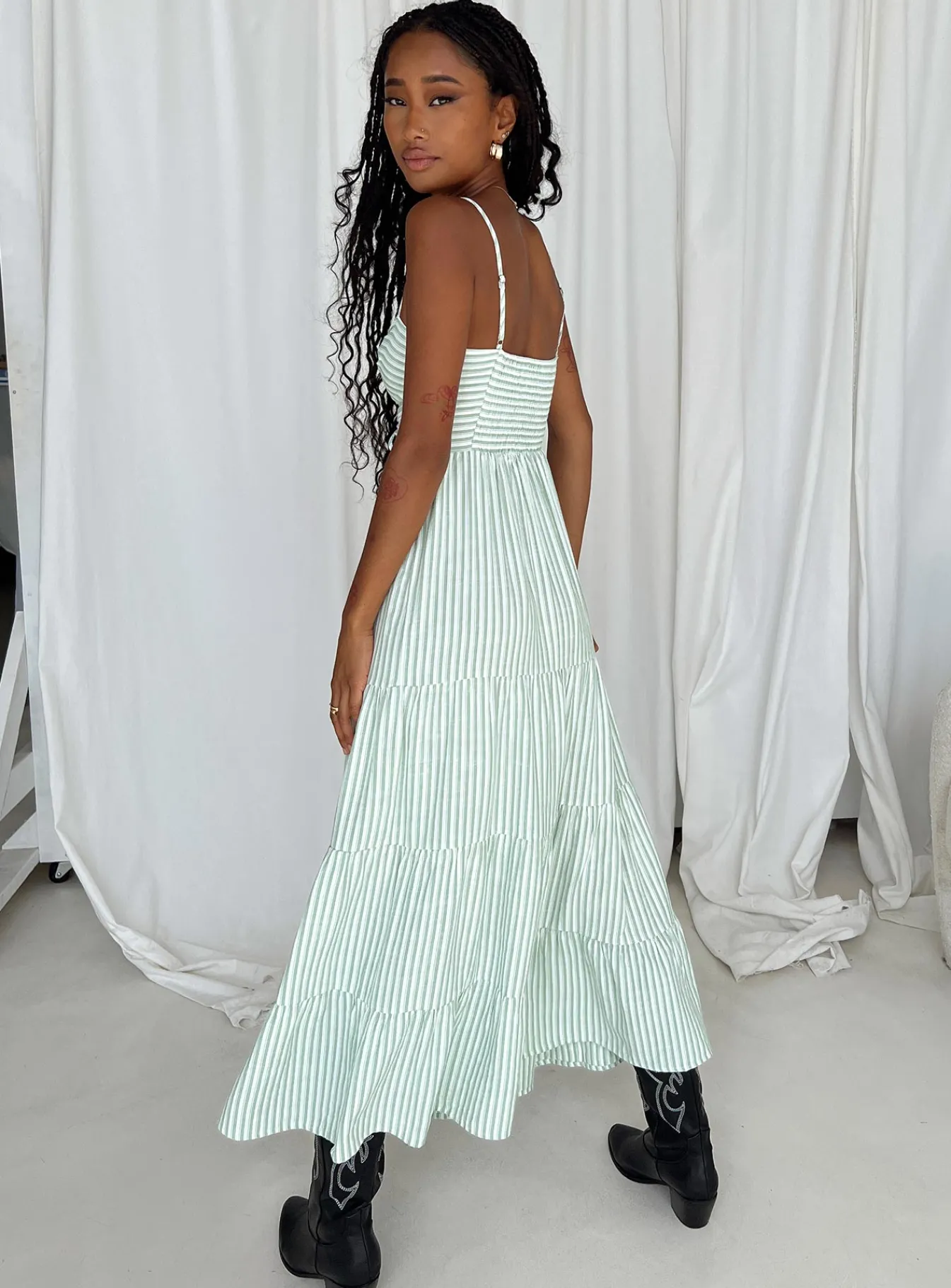 Princess Polly Rise Up Maxi Dress Green Cheap