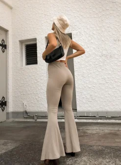 Princess Polly Rita Roberts Flares   Beige Store