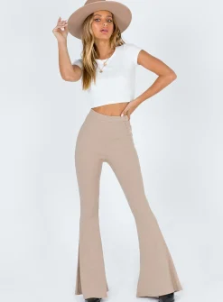 Princess Polly Rita Roberts Flares   Beige Store