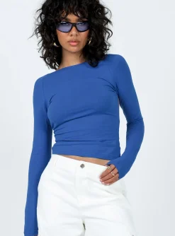 Princess Polly Rixie Long Sleeve Top  Blue Fashion