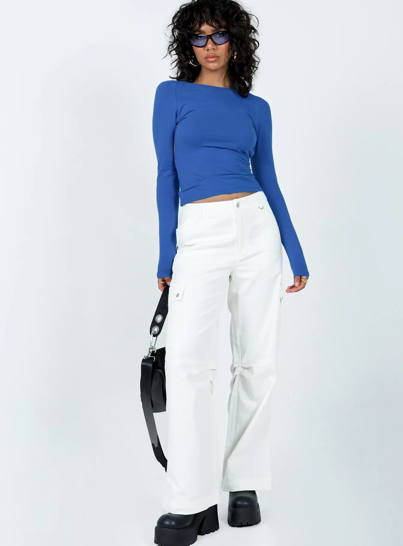 Princess Polly Rixie Long Sleeve Top Blue Fashion