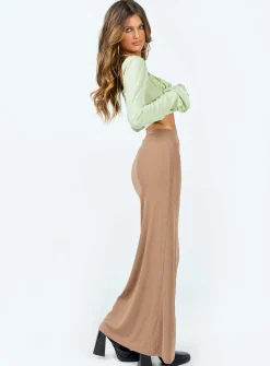 Princess Polly Robbin Maxi Skirt  Beige Flash Sale