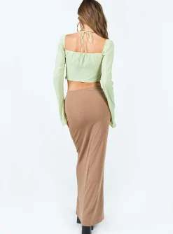 Princess Polly Robbin Maxi Skirt  Beige Flash Sale