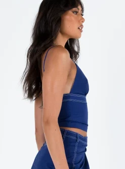 Princess Polly Robek Top  Navy Sale